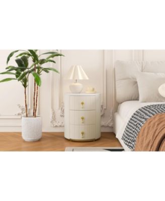 Upholstered 3-Drawer Nightstand