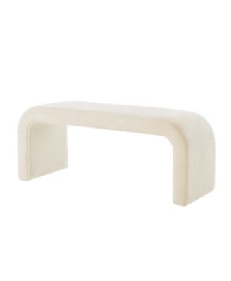 U-Shaped Teddy Ottoman Bench Set of 3- Cream