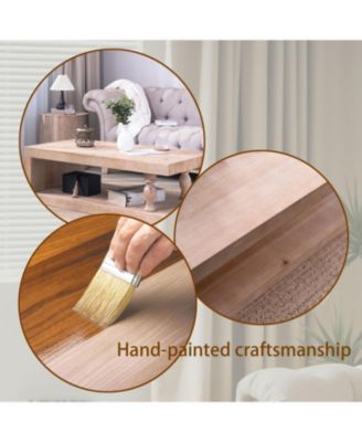 Rustic Wood Coffee Table with Shelf