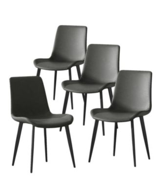 Upholstered Faux Leather Dining Chairs (Set of 4)
