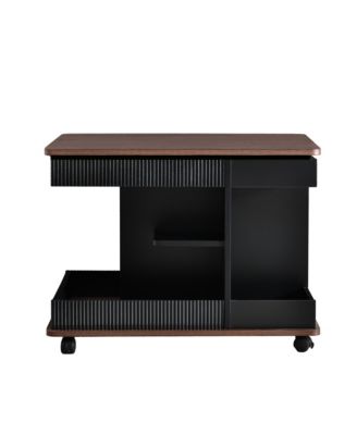  Adjustable Lift-Top End Table with Wheels & Storage