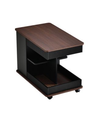  Adjustable Lift-Top End Table with Wheels & Storage