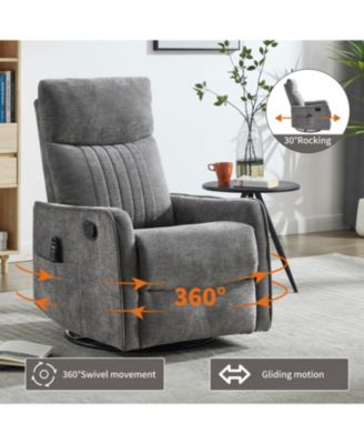 Dark Grey Heat & Massage Rocker Recliner