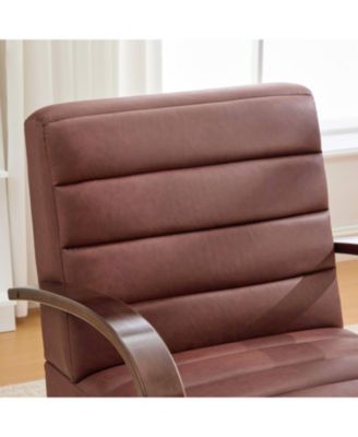 Streamdale Modern Swivel Accent Chair with Wood Armrests
