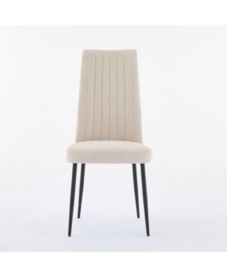 Streamdale Beige Velvet Dining Chairs (Set of 2) - Adjustable Feet