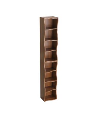 Streamdale Wavy 8-Layer Adjustable Bookshelf - Narrow & Multifunctional
