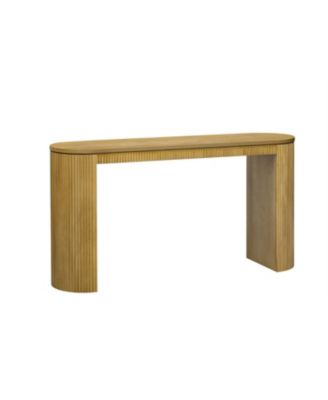 Curved Design Console Table with Unique Vertical Stripe Design, Suitable for Living Room,Study and Entrance