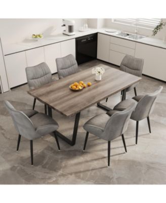 62.9" Rectangular 6-Chair Dining Table & Chair Set