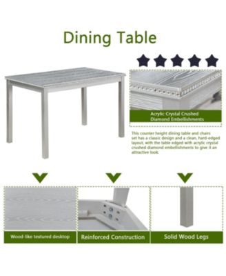 5-Piece Silver Grey Dining Set