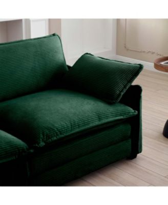 Green Corduroy Ottoman Footstool