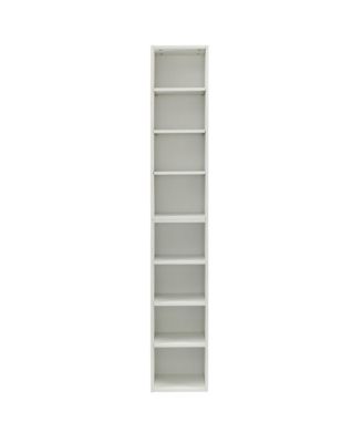 8-Tier Media Tower Rack, Adjustable Shelves, Tall Bookcase