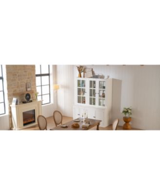 75" Pantry Cabinet Set, 60" Farmhouse Display Cabinets