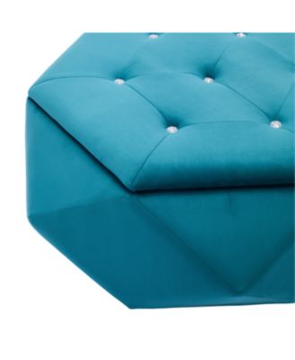  Velvet Diamond Tufted Storage Ottoman - Footrest/Seating