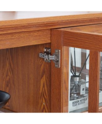 Vintage LED Curio Cabinet - Antique Glass Door Showcase