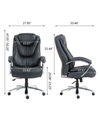 Ergonomic PU Leather Office Chair with Lumbar Support
