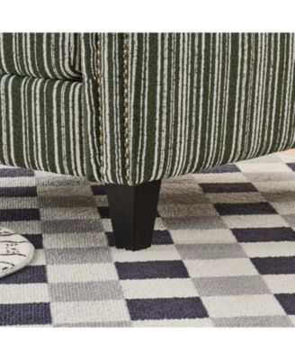  Green & White Striped Accent Chair with Nailhead Trim