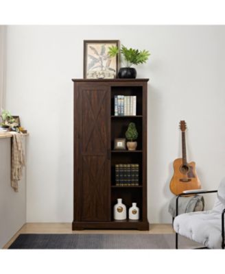 Farmhouse Cabinet with Barn Doors and Shelves