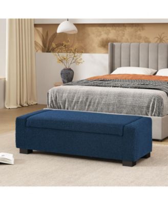 50" Rectangular Ottoman Bench with Hinged Lid & Storage