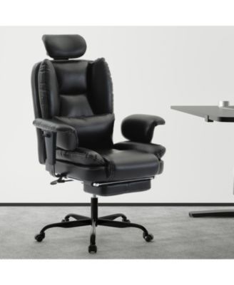 Ergonomic Office Chair 200kg Lumbar Support Headrest - Black