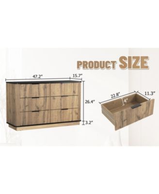 Modern 6-Drawer MDF Cabinet (47.2x15.7x29.6)