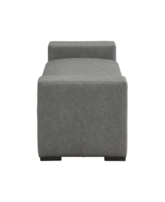 Stylish and Durable Grey Faux Leather Ottoman