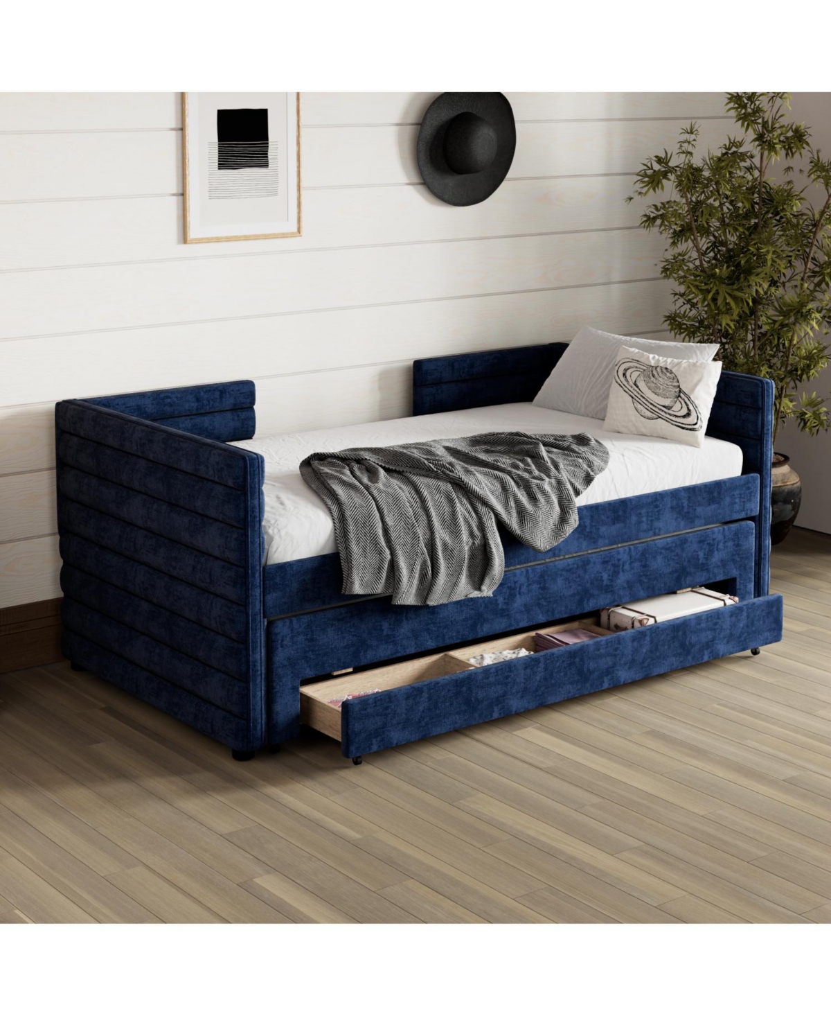 Streamdale Furniture Streamdale Twin Upholstered Daybed with Trundle & 3 Drawers