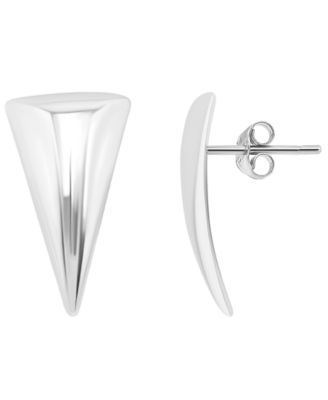 Sterling Silver Knife-Edge Inverted Triangle Post Earrings, Macy's Exclusive