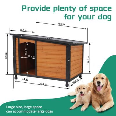 Premium XL Indoor/Outdoor Solid Wood Dog Villa