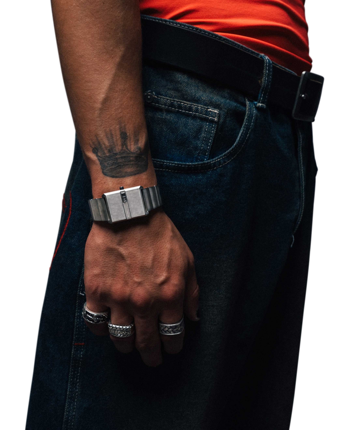 Breda 'Pulse' Stainless Steel and Metal Bracelet Watch, 26mm