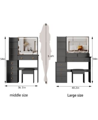 41" LED Mirror Vanity Table with Stool