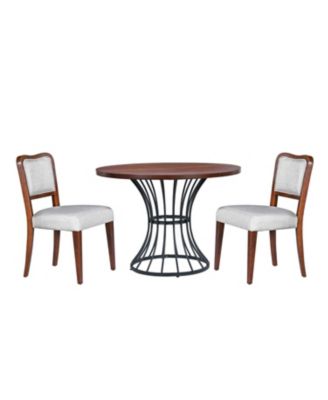 42" Round Oak Dining Set- Table & 2 Chairs