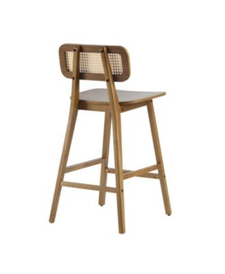 Bari Indoor Wood Barstool, Walnut Finished, Set of 2