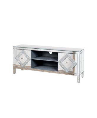 Mirrored TV Stand for 65+" TVs, Silver