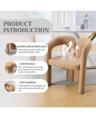 Velvet Upholstered Accent/Dining Chair Set of 2 (Camel Teddy)