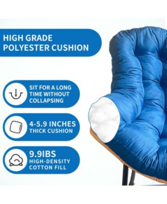 Rattan Rocking Chair, Anti-Tip, 450LB Capacity.