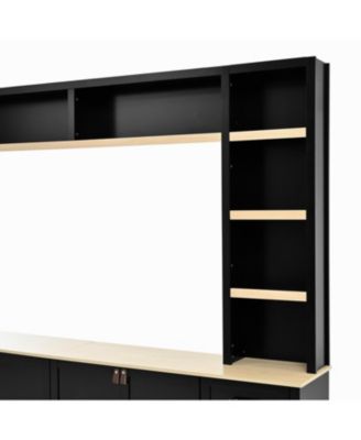  Farmhouse Entertainment Center Wall Unit for 75" TV