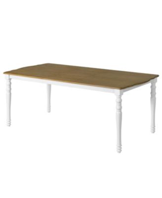 Extendable Wood Dining Table Set with 6 Upholstered Chairs