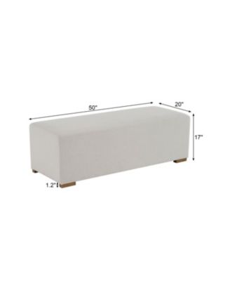 Streamdale Simple White Long Ottoman, Practical Furniture for Living Room and Bedroom