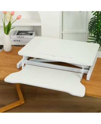 32" Height-Adjustable Desk Converter with Dual Monitor & Laptop Workstation