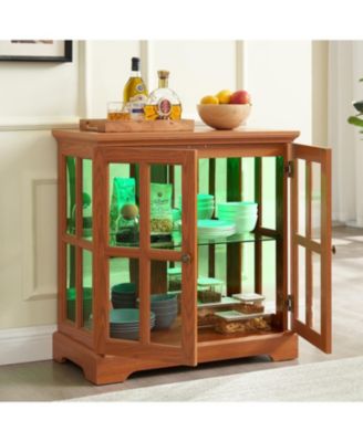 + 1 Pc. + Wood (Dark Oak) + LED Lighting + Curio Cabinet