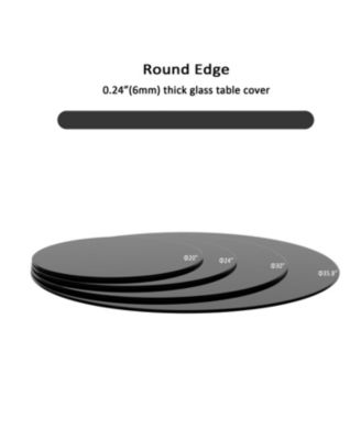 20" Round Black Tempered Glass Table Top