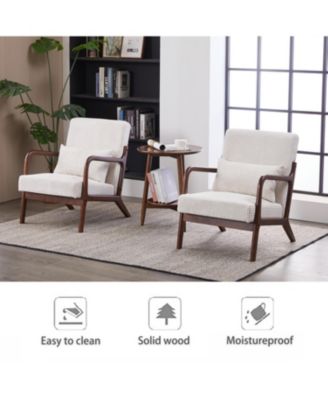 Mid-Century Modern Accent Chair Beige