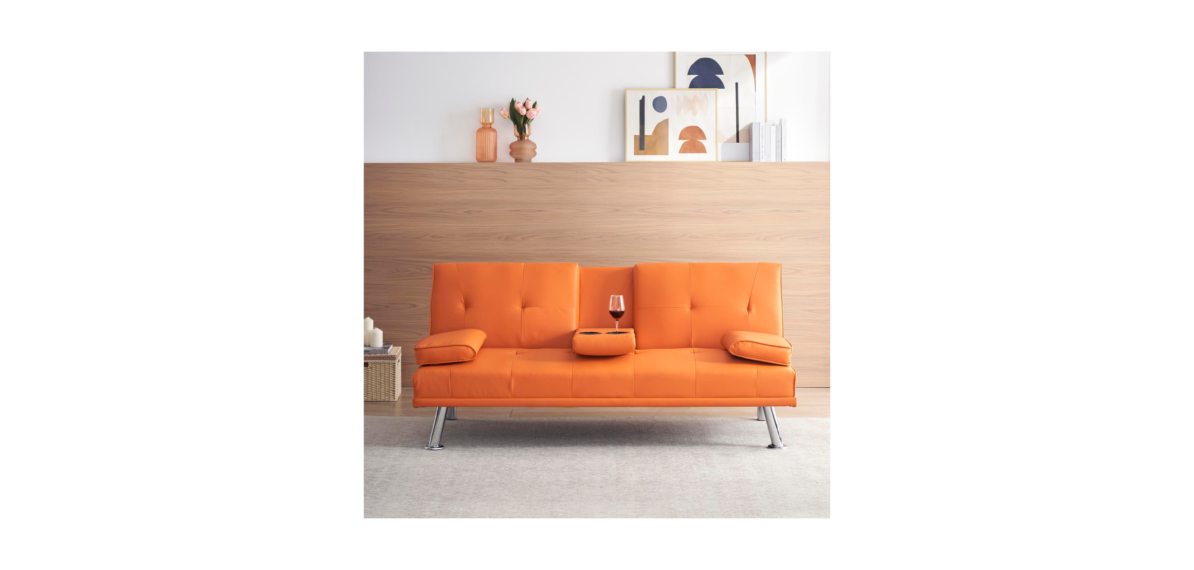 Streamdale Furniture Leather Sofa Bed w/ Coffee Table