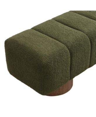 Streamdale Green Boucle Upholstered Dining/Entryway Bench