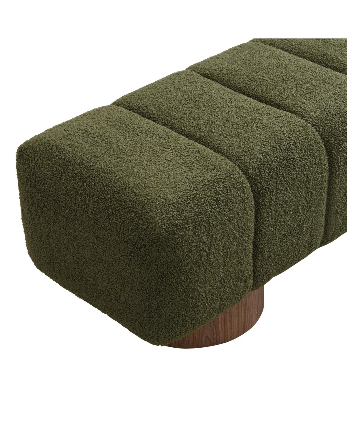 Streamdale Furniture Streamdale Green Boucle Upholstered Dining/Entryway Bench