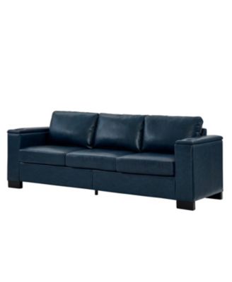 Streamdale Modern Faux Leather Sofa with Cup Holder & Storage