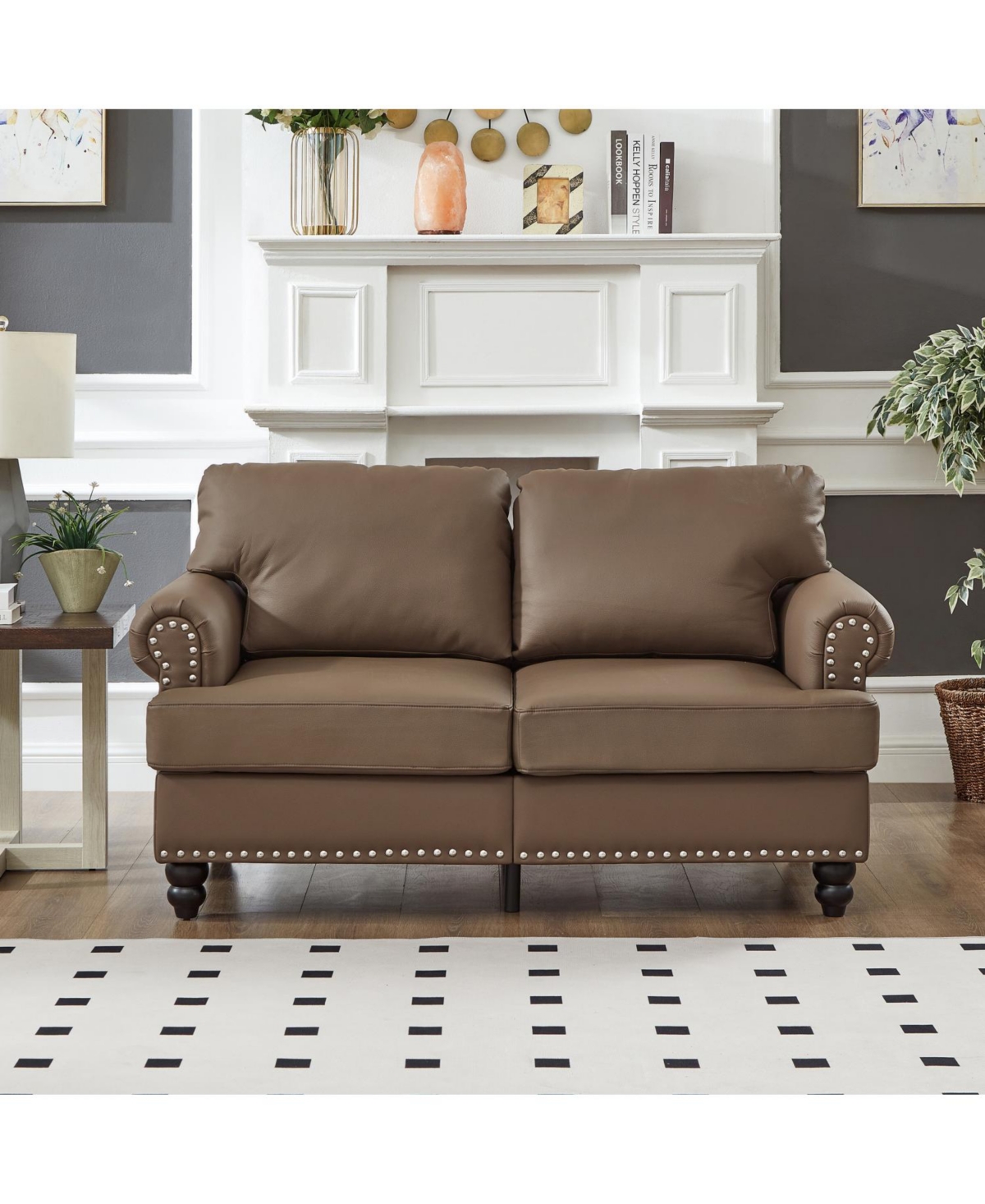 Streamdale Furniture Streamdale Modern Classic Loveseat Faux Leather