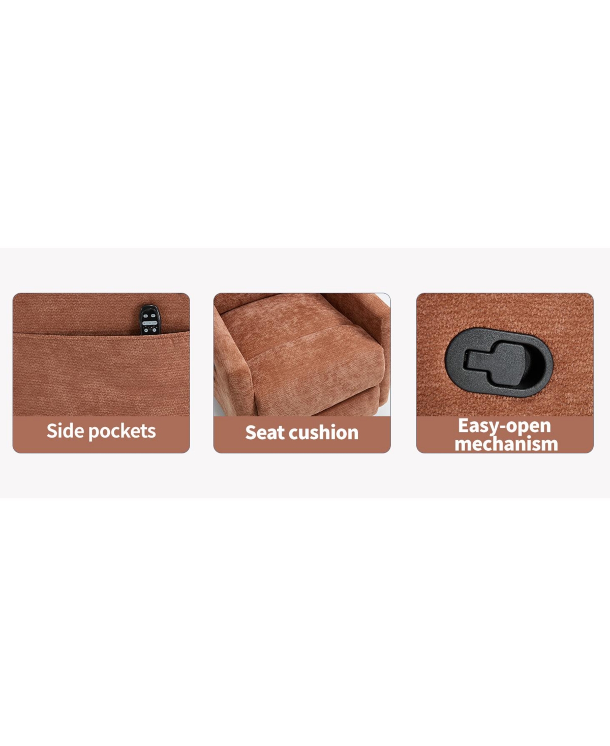 Streamdale Furniture Heat Massage Rocker Recliner Chair, Swivel Fabric