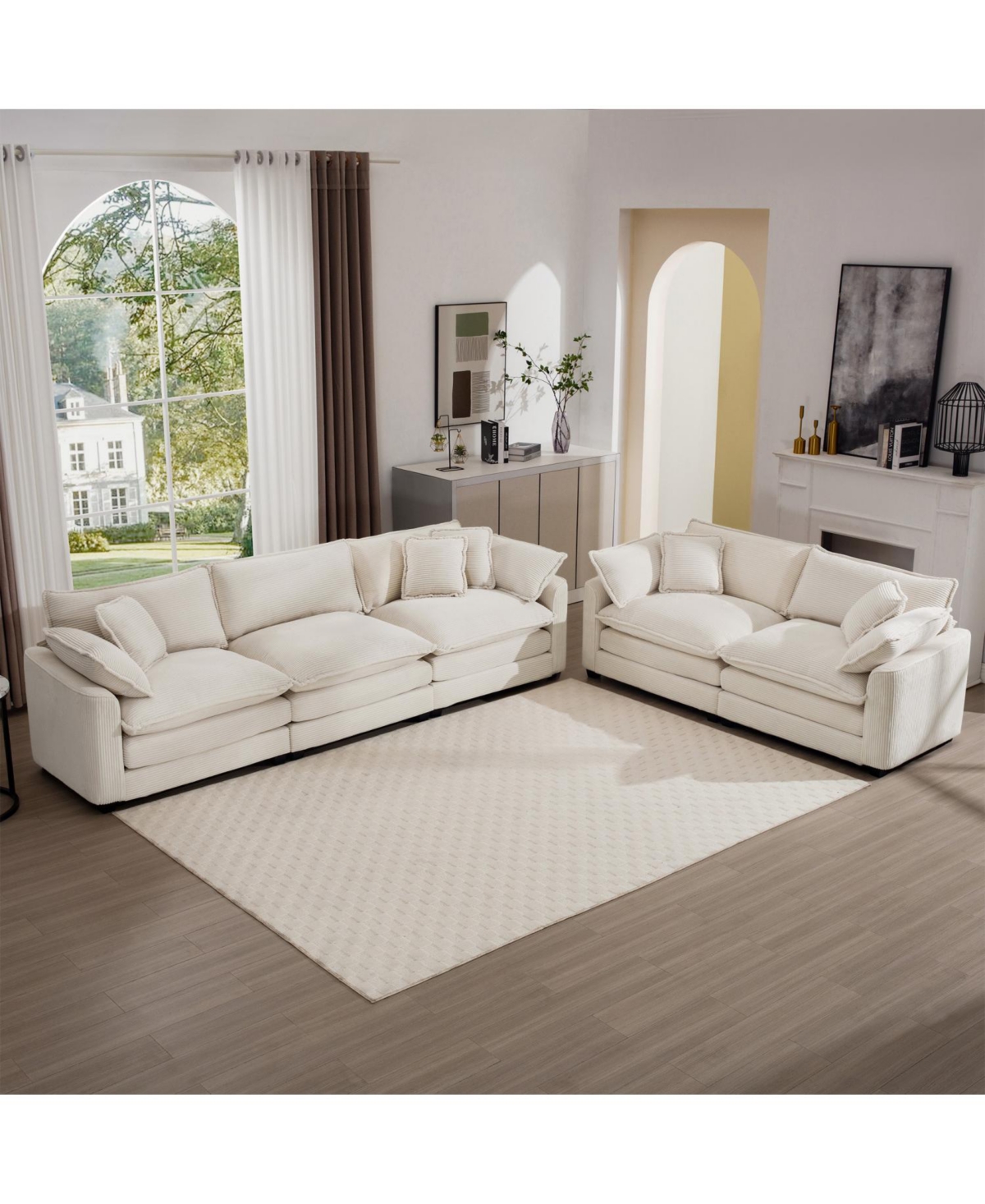 Streamdale Furniture Streamdale Corduroy 2 & 3 Seat Sofa Set