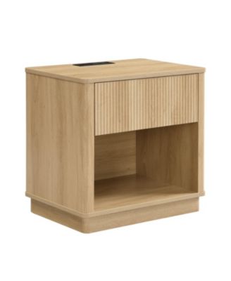 Streamdale Nightstand with Outlet, USB, Drawer - Modern Bedside Table